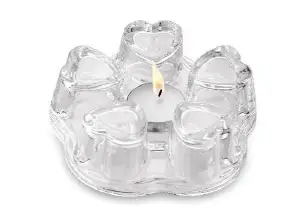 Podgrzewacz szklany do dzbanka na tealight  serca 14,2 x 5,3 cm — 2