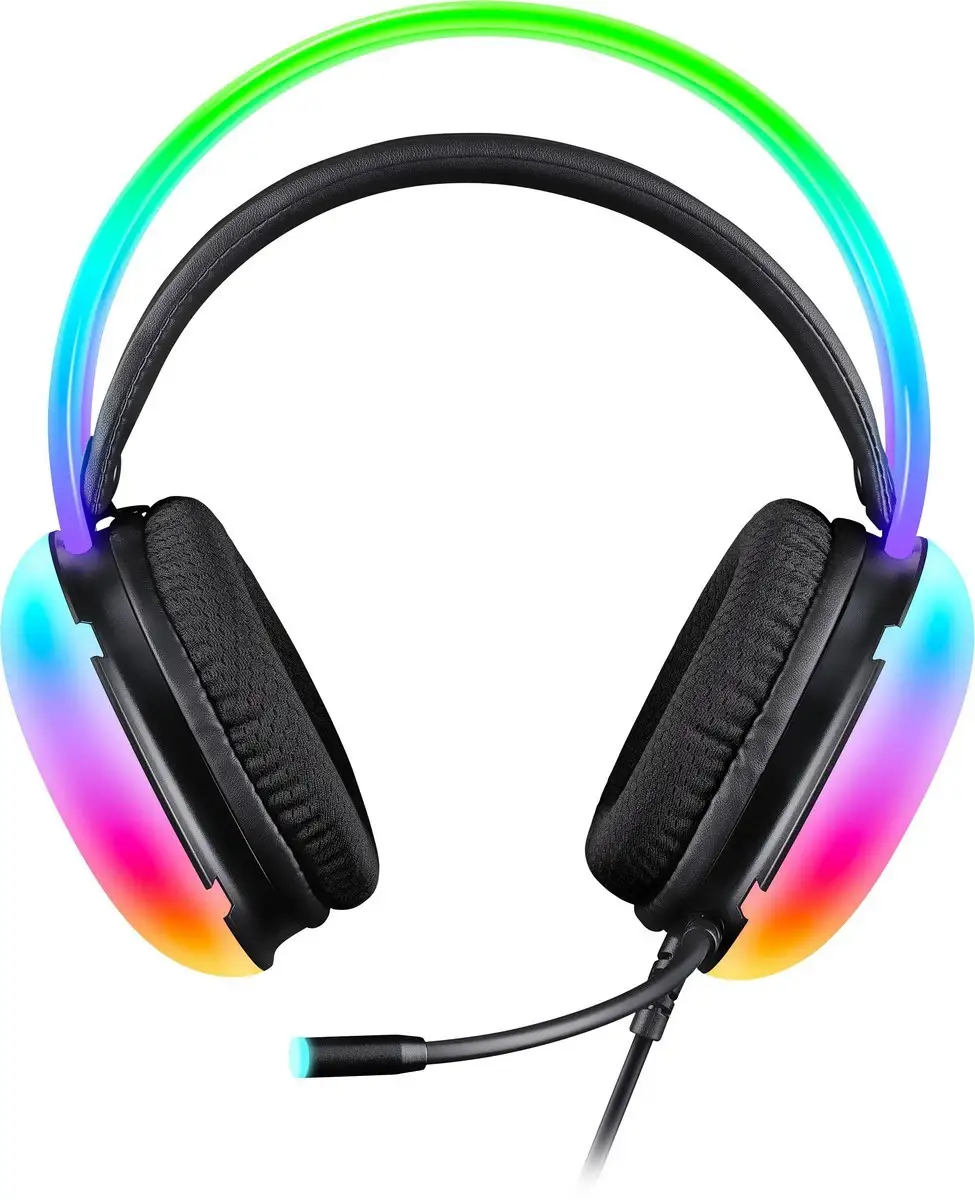 SŁUCHAWKI DEFENDER Z MIKR IGNIS RGB - CZARNE — 2