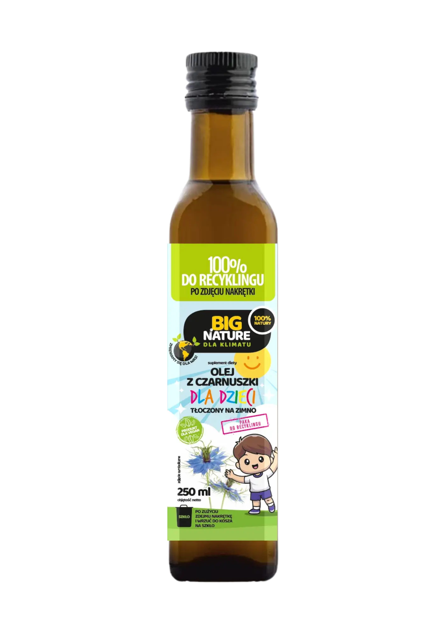 Olej DLA DZIECI z czarnuszki tłocz.na zimno 250ml - BIG NATURE