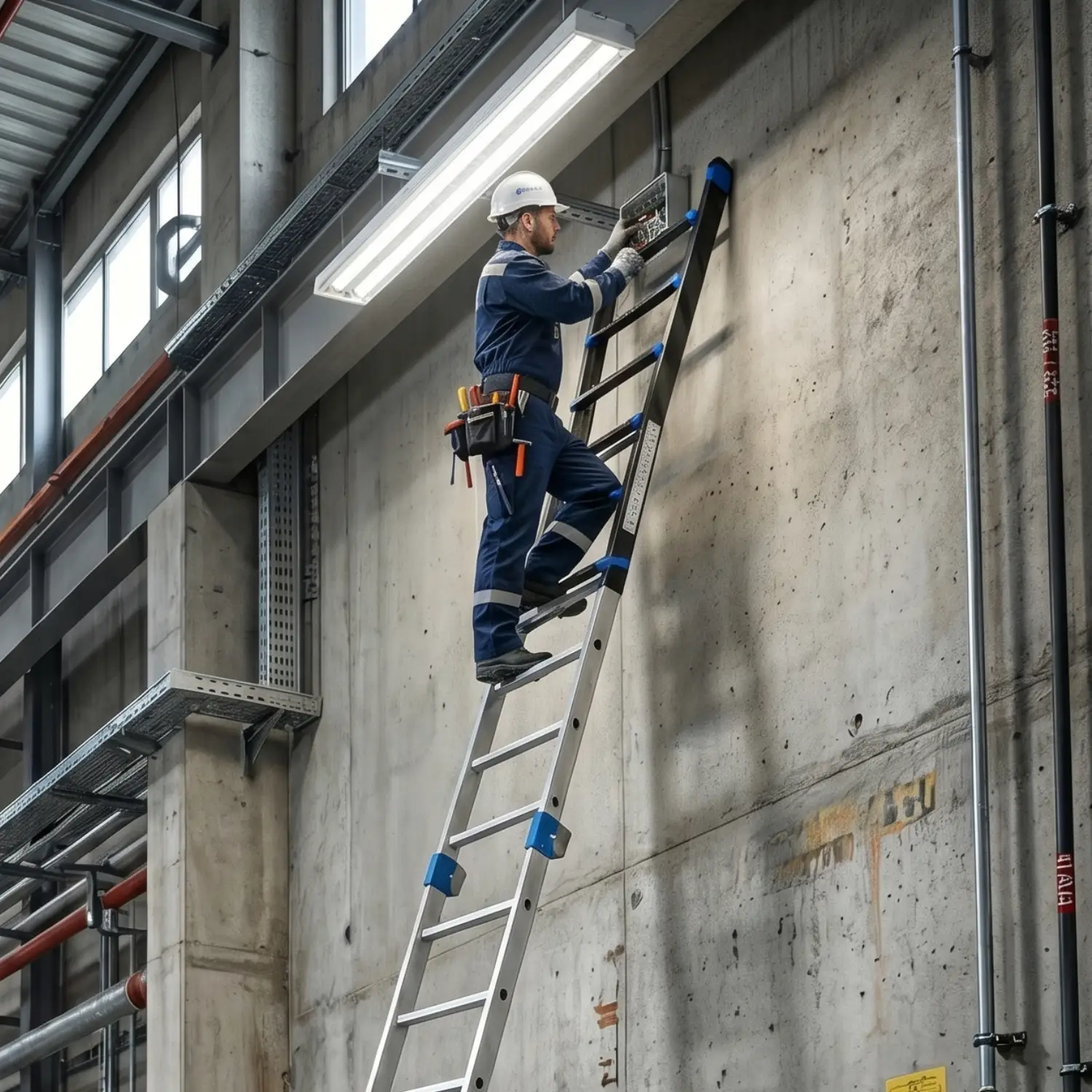 Drabina aluminiowa przegubowa teleskopowa Gierre 7x7 wielofunkcyjna na schody 150 kg 8,20 m EN-131 — 11