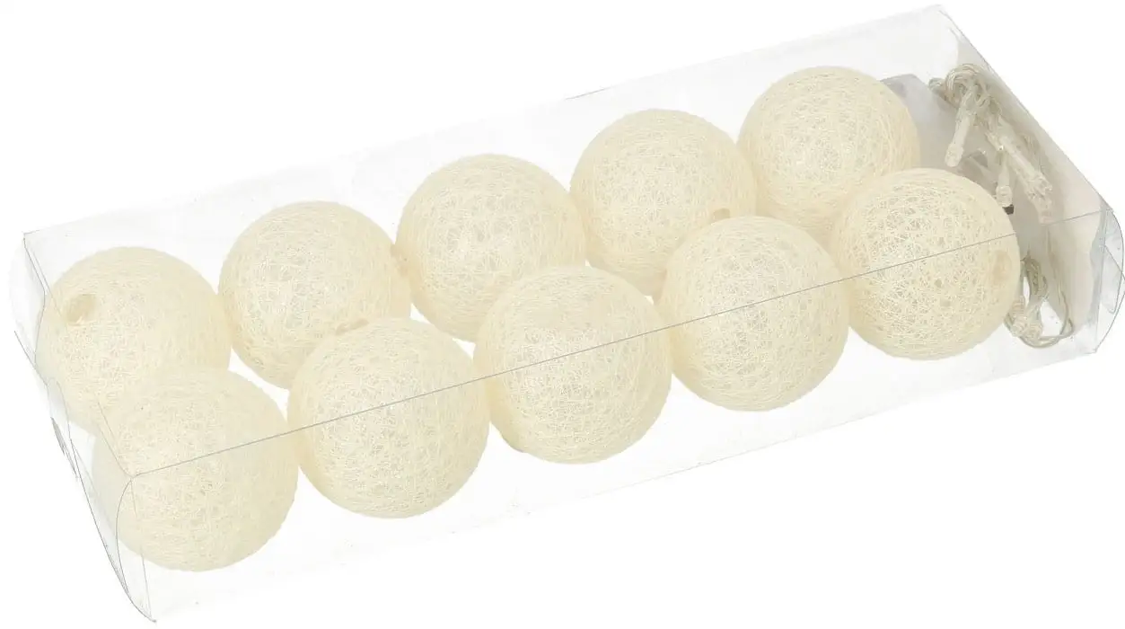 kule led lampki na baterie 10szt. COTTON BALLS | 475332