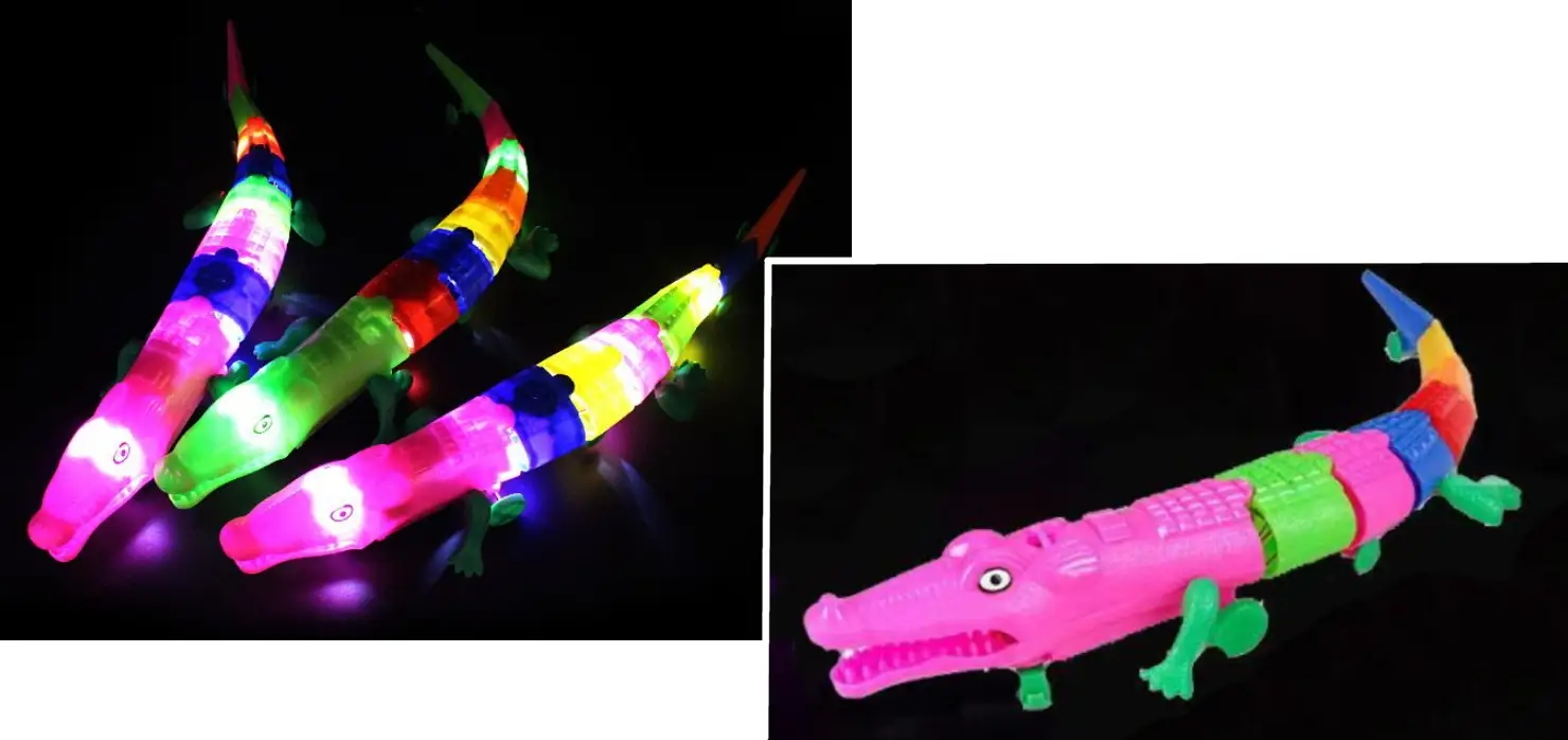 zabawka jaszczurka świecąca led na baterie 46 cm NT2744