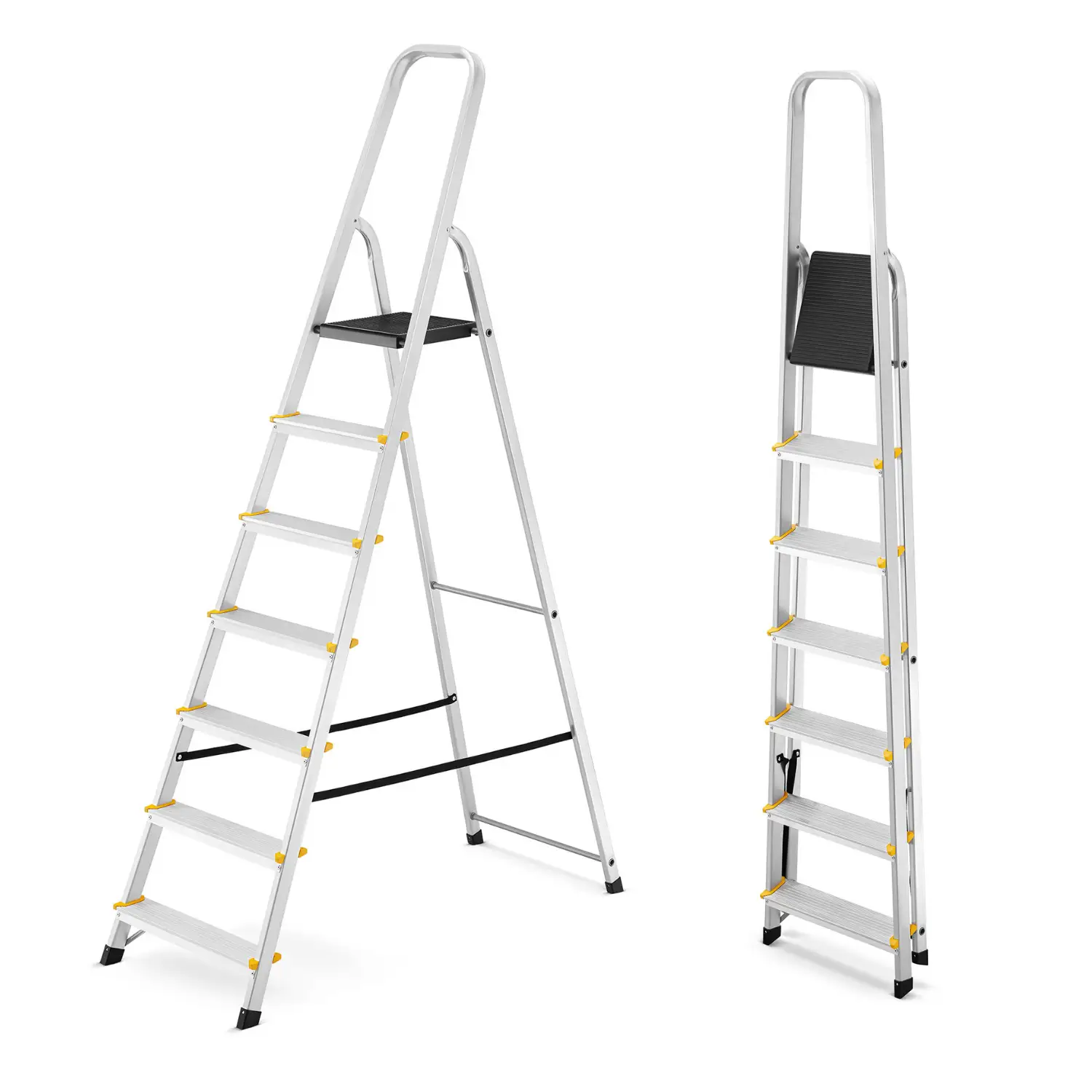 Drabina aluminiowa domowa jednostronna schodki do domu HIGHER 7 stopni 125 kg