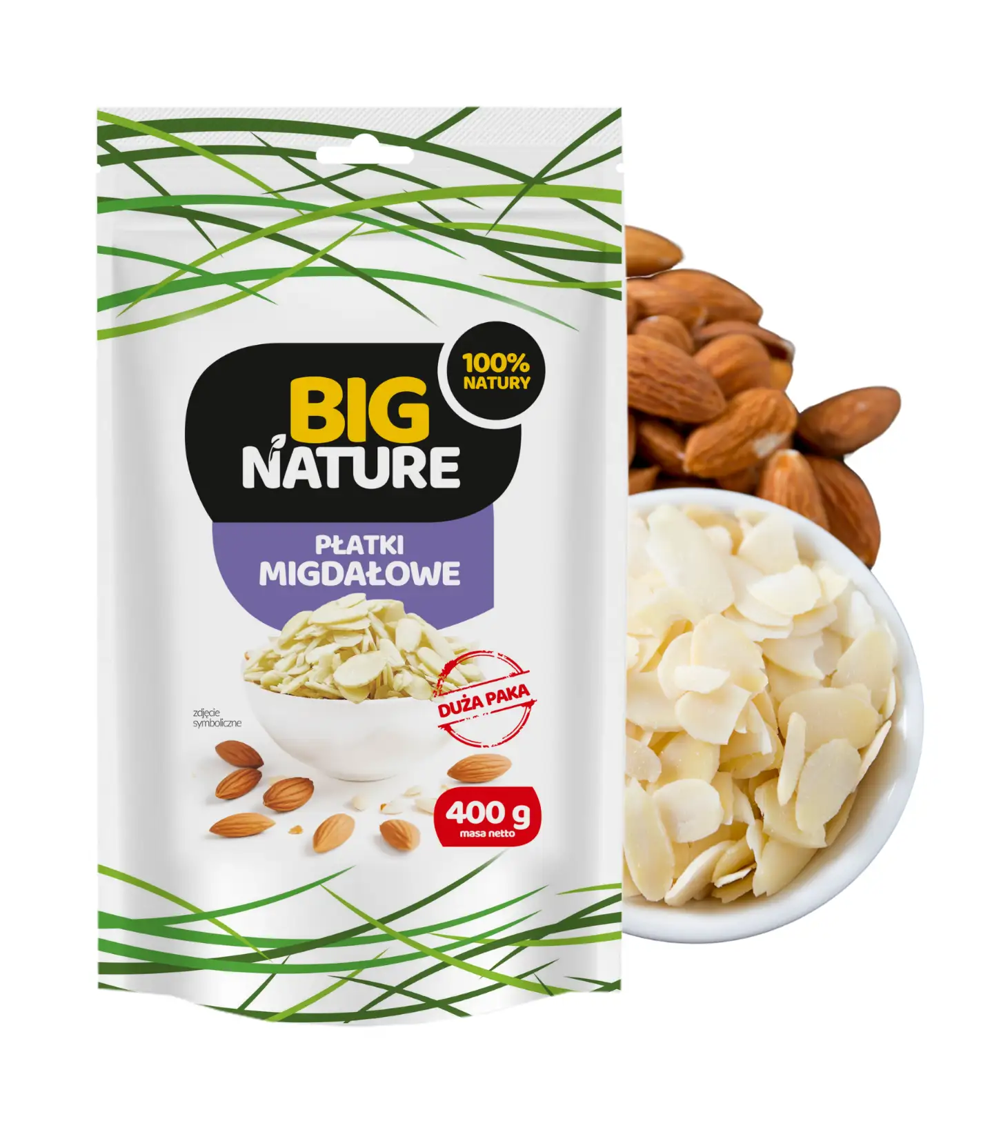 Płatki migdałowe 400g  - BIG NATURE