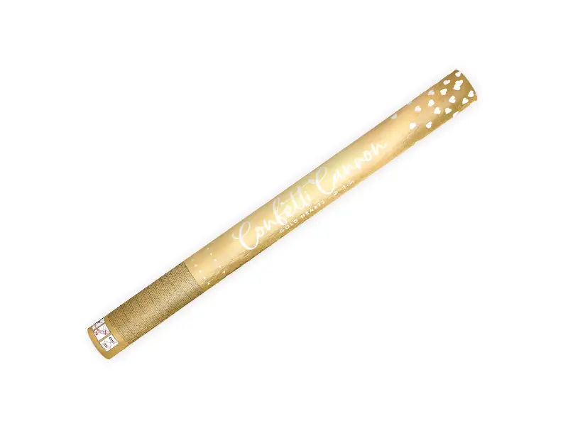 konfetti tuba ze złotymi sercami 60szt. TUKHR60-019M