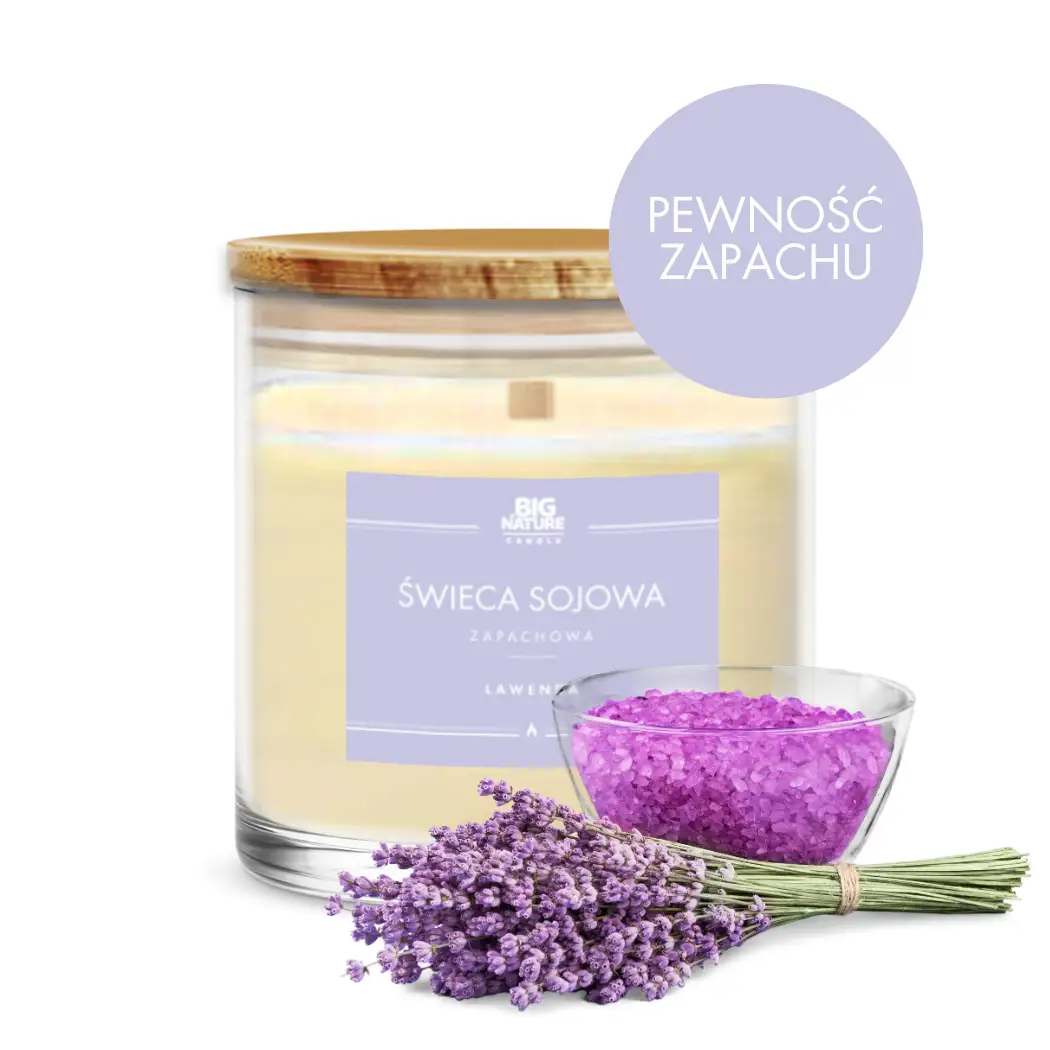 Świeca sojowa o zapachu LAWENDA 150g - BIG NATURE CANDLE