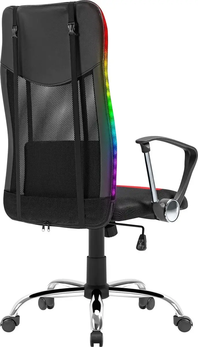 FOTEL DEFENDER WEST CZERWONO-CZARNY RGB GAMING — 5