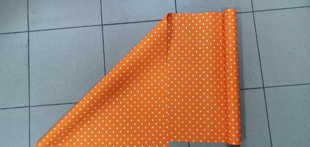 folia dwustronna szer 50cm POMARAŃCZOWA  KROPKI