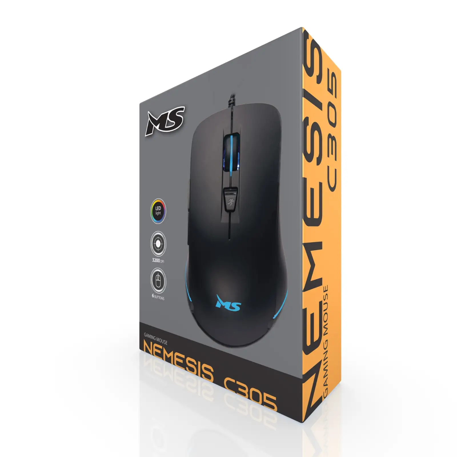 MYSZ MS NEMESIS C305 3200DPI 6P LED GAMING — 5