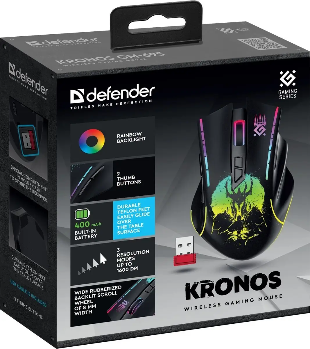 MYSZ DEFENDER GM-695 KRONOS RF 1600dpi 7P — 8