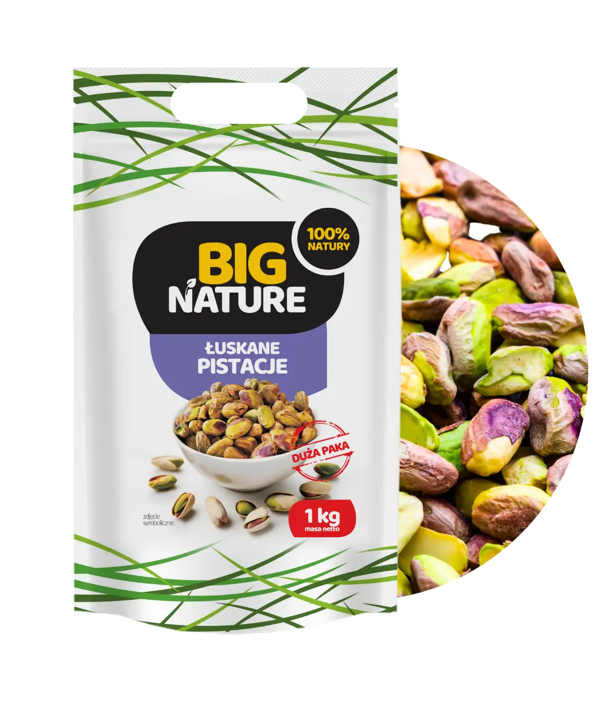 Pistacje łuskane niesolone 1kg  - BIG NATURE