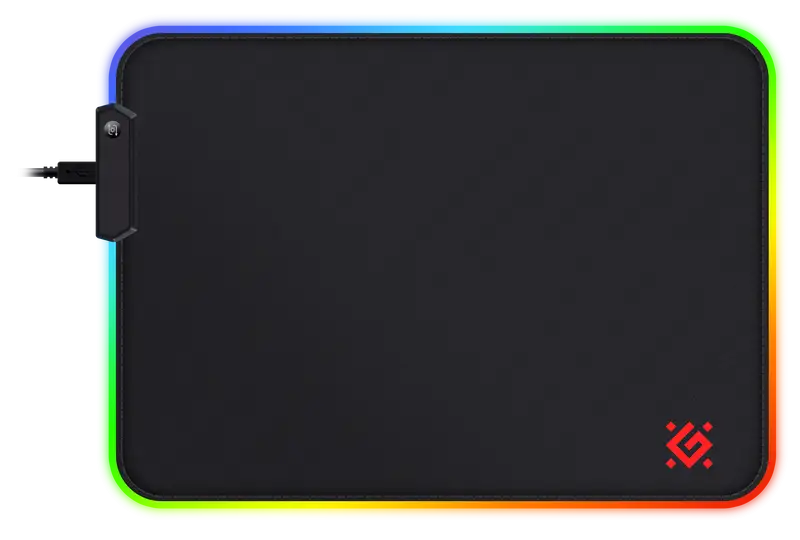 PODKŁADKA DEFENDER GAMING BLACK L LIGHT LED 350x300x4mm — 2