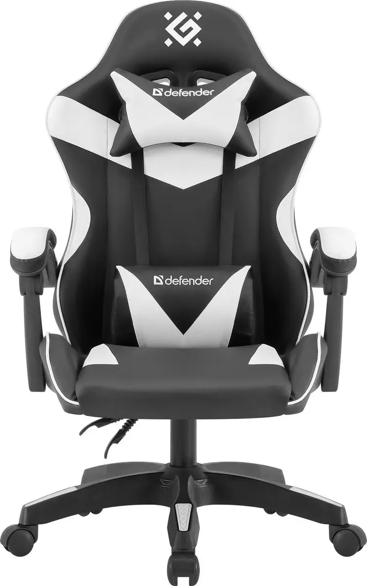 FOTEL DEFENDER URANA BIAŁO-CZARNY GAMING — 15