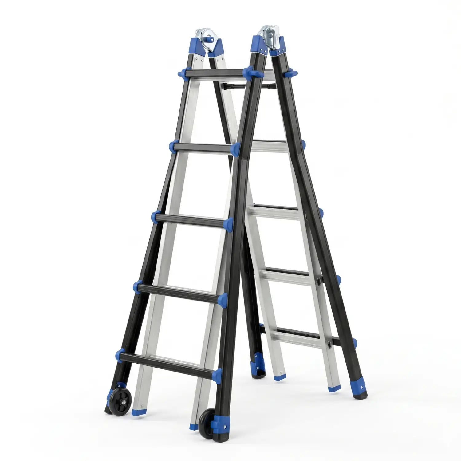 Drabina aluminiowa przegubowa teleskopowa Gierre 5x5 wielofunkcyjna na schody 150 kg 6 m EN-131 — 2