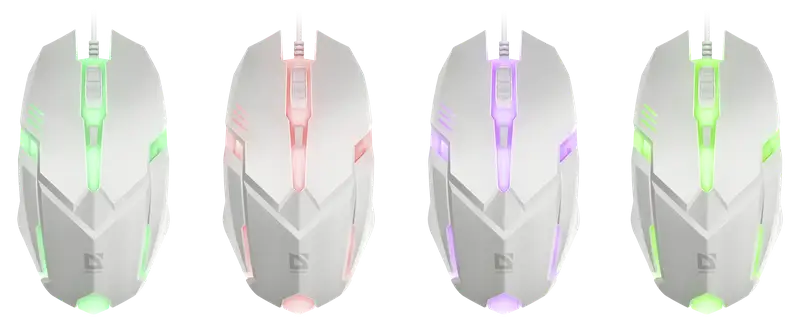 MYSZ DEFENDER CYBER MB-560L BIAŁA 7 KOLORÓW PODŚWIETLENIA 1200dpi 3P — 5