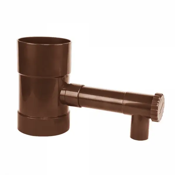 Zbieracz, łapacz wody deszczowej z zaworem, BRADAS 100mm, Brązowy — 5