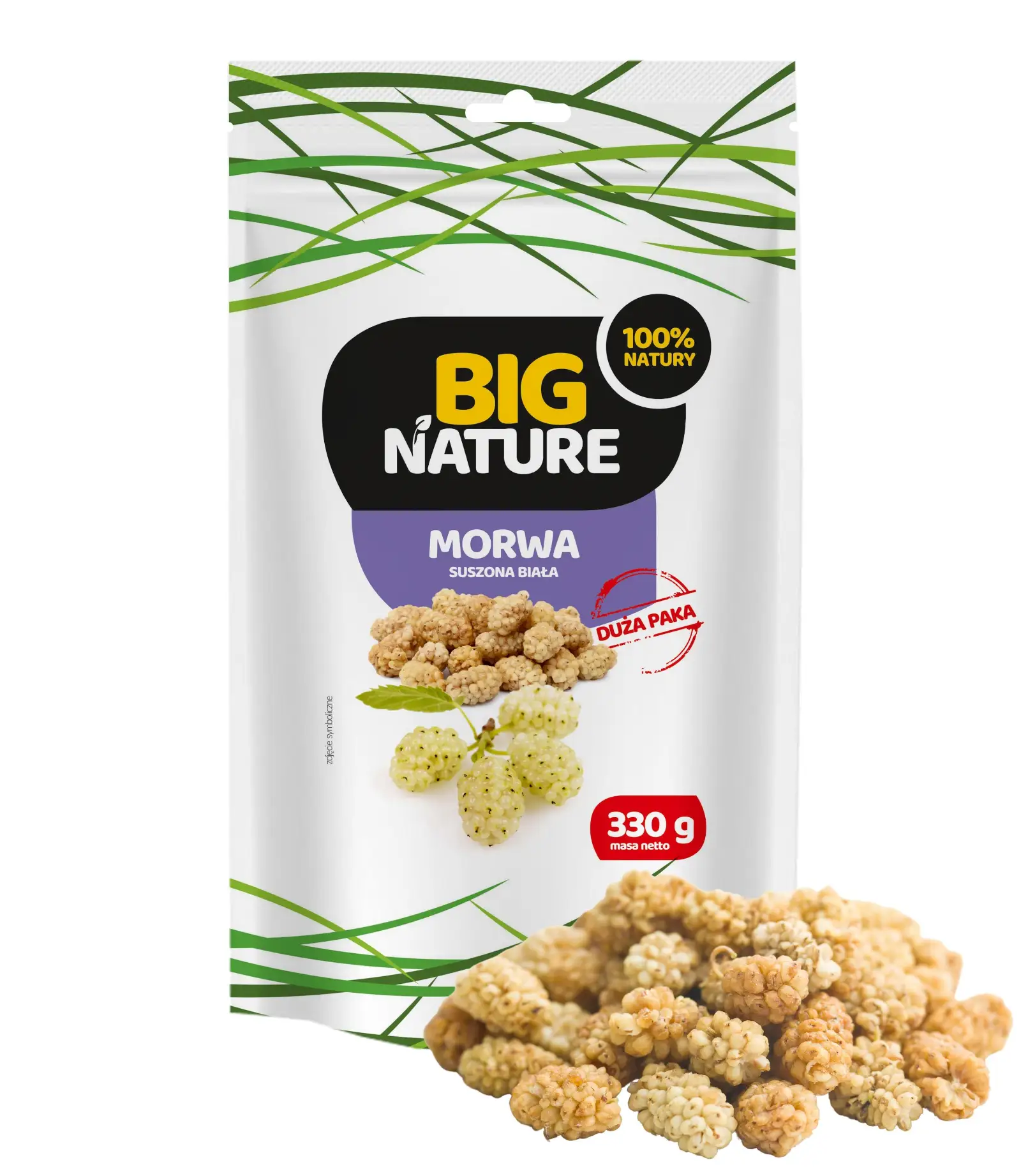 Morwa suszona biała 330g Duża Paka - BIG NATURE
