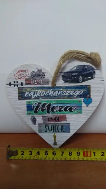 serce wiszące DLA NAJKOCHAŃSZEGO MĘŻA 13X12 — 2