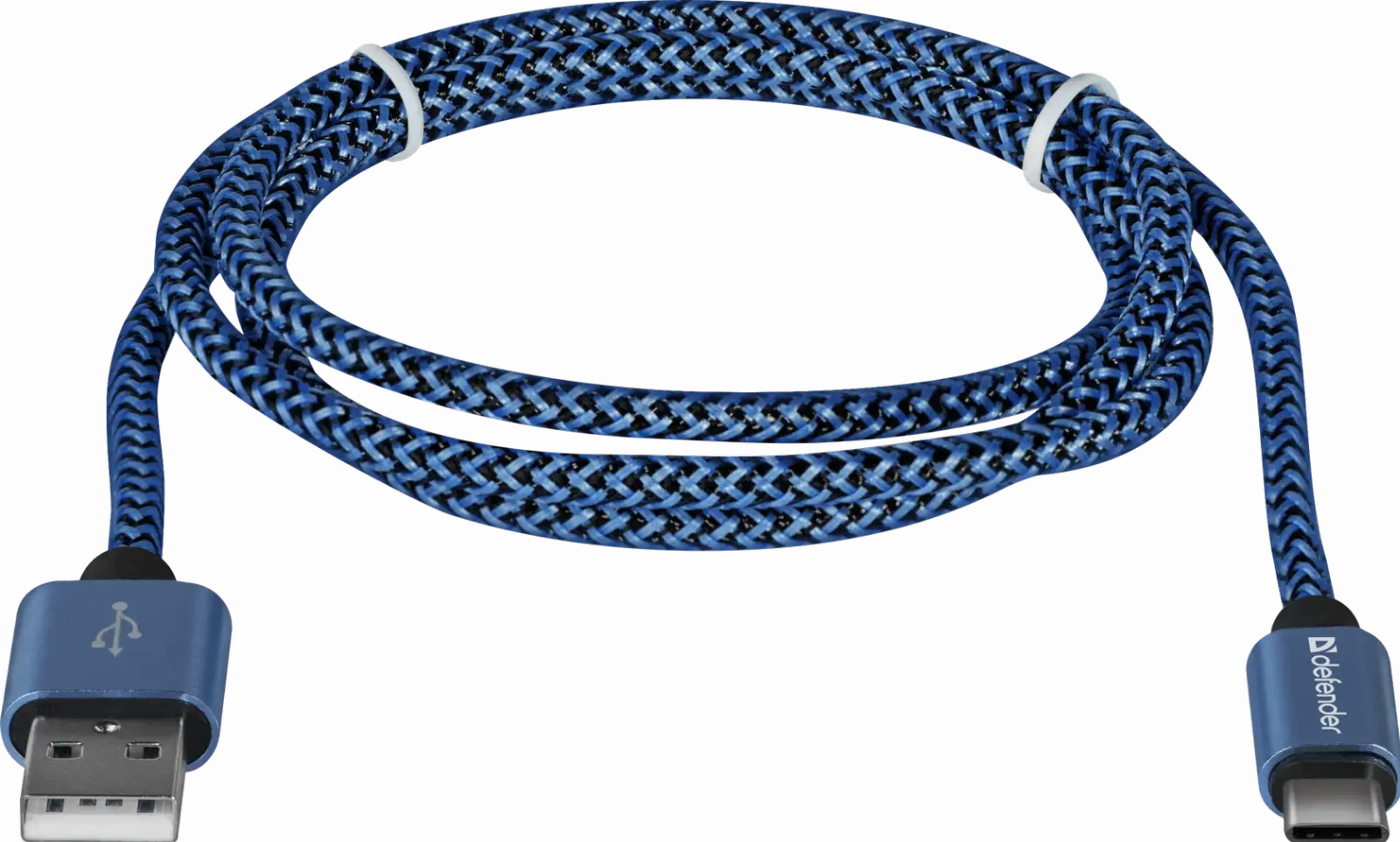 KABEL DEFENDER USB AM-TYPE C 1,0m 2.1A NIEBIESKI — 2