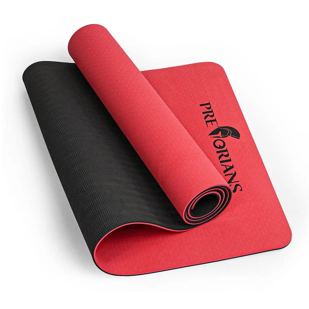 Mata do ćwiczeń fitness yogi 6mm TPE Pretorians czarno-czerwona — 4
