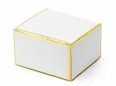 pudełeczka w kolorze białym ze złotymi metalizowanymi brzegami, wymiary po złożeniu ok. 6 x 3,5 x 5,5 cm. 10 szt.)
