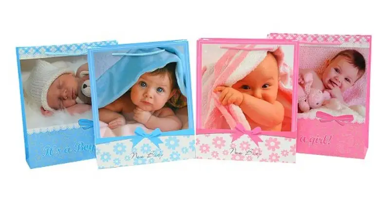 torba papierowa  32x28x9 cm Chrzest   bobas   0348