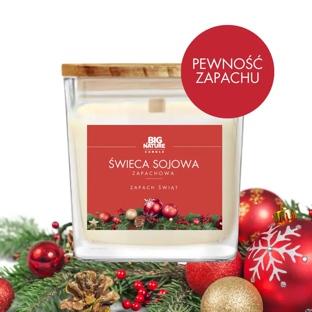 Świeca sojowa ZAPACH ŚWIĄT 450g - BIG NATURE CANDLE