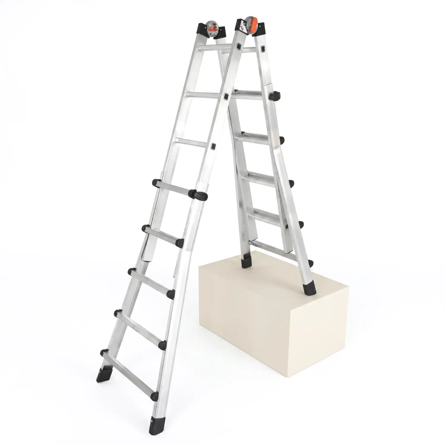 Drabina aluminiowa teleskopowa 5,7 m GIERRE 5x5 na schody przegubowa 150 kg