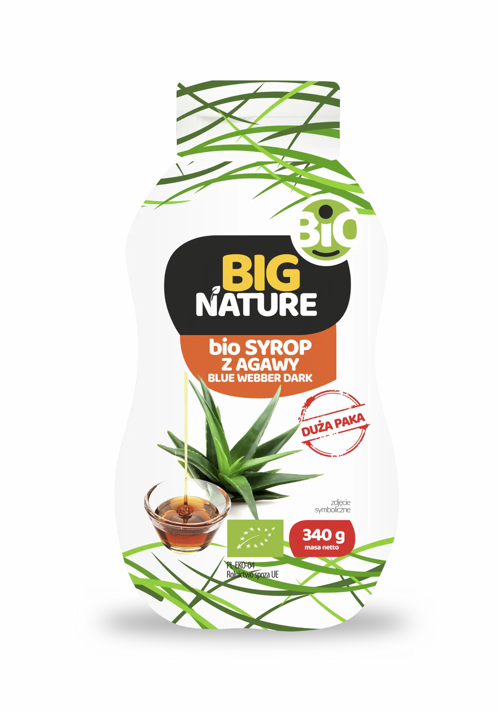 Syrop z agawy blue webber dark bio 340g - BIG NATURE — 2