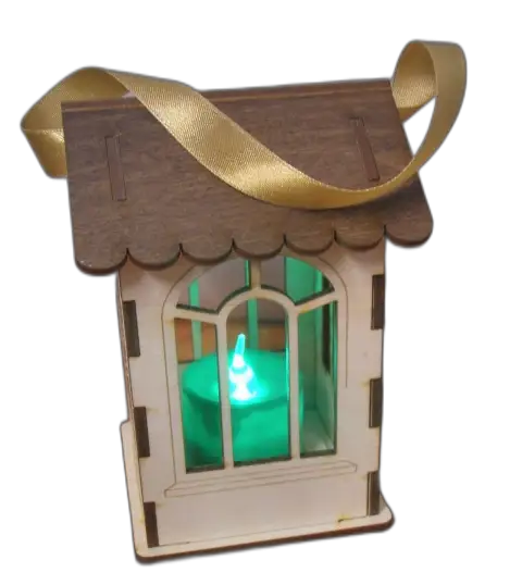 lampion drewno  12 x 7,5 cm