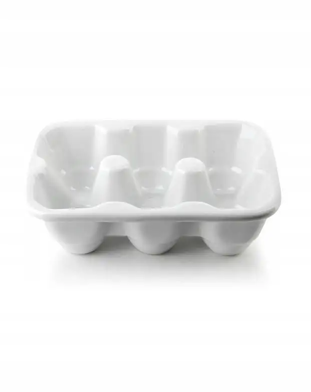 pojemnik ceramiczny na 6 jajek 16cm biała porcelana | ZD3410