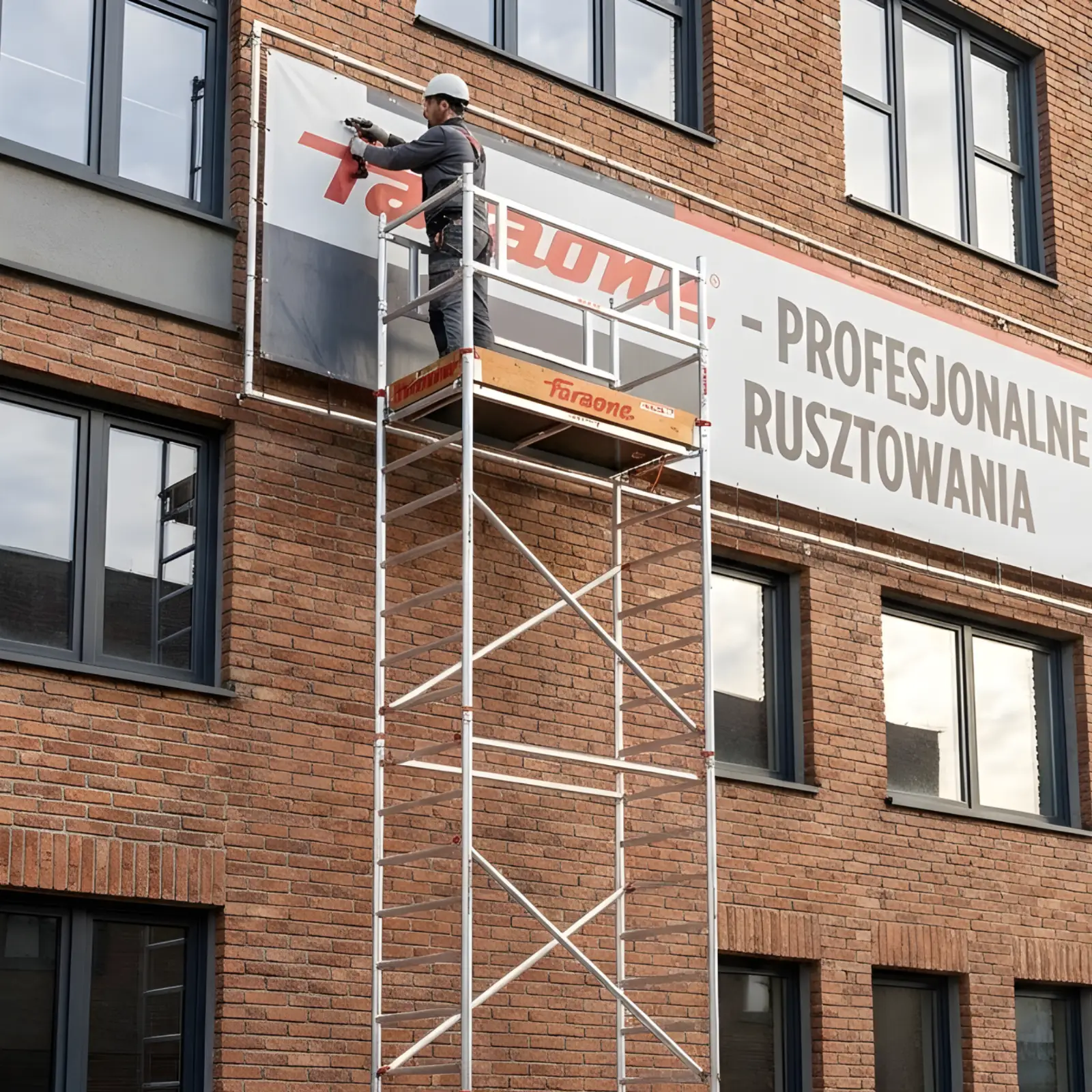 Rusztowanie aluminiowe jezdne składane FARAONE COMPACT XS 160 x 75 cm 160 pakiet A+B+C+D - 7,60 m — 5
