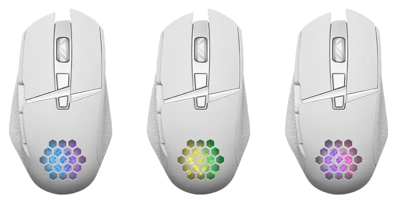 MYSZ DEFENDER GM-514 GLORY OPTIC RF RGB 3200dpi 7P BIAŁA — 2