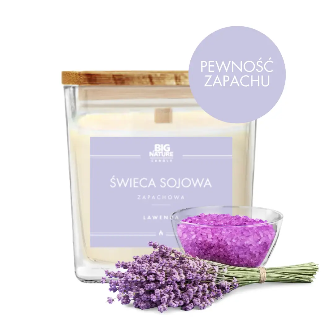 Świeca sojowa o zapachu LAWENDA 450g - BIG NATURE CANDLE
