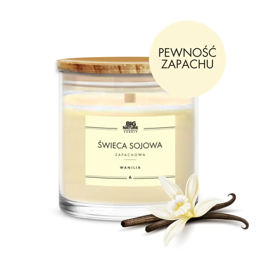 Świeca sojowa o zapachu WANILIA 215g - BIG NATURE CANDLE