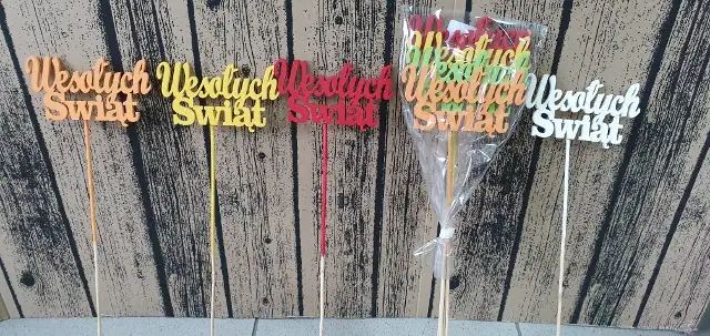 napis na piku 4szt WESOŁYCH ŚWIĄT