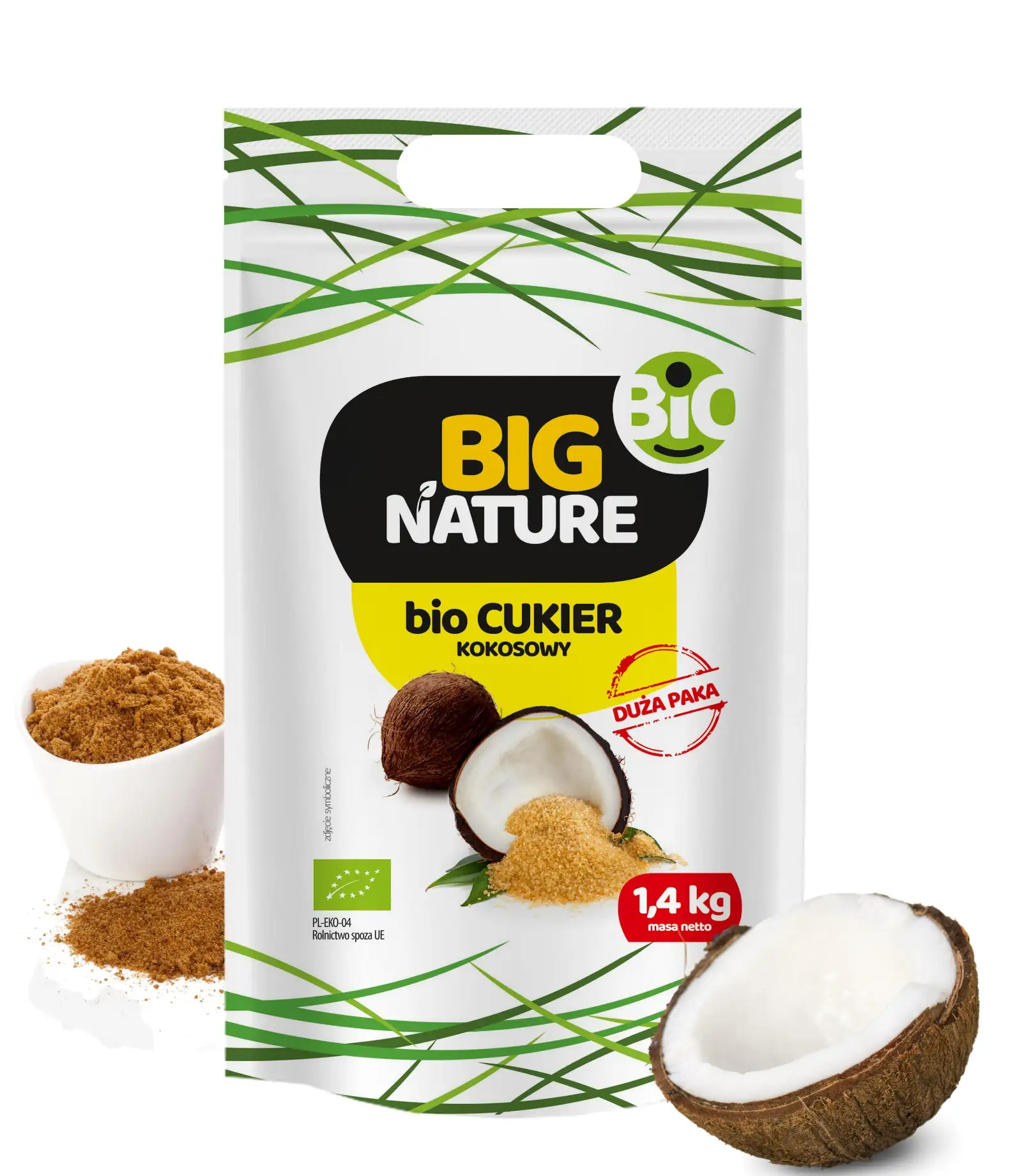 Cukier kokosowy bio 1,4kg Duża Paka - BIG NATURE