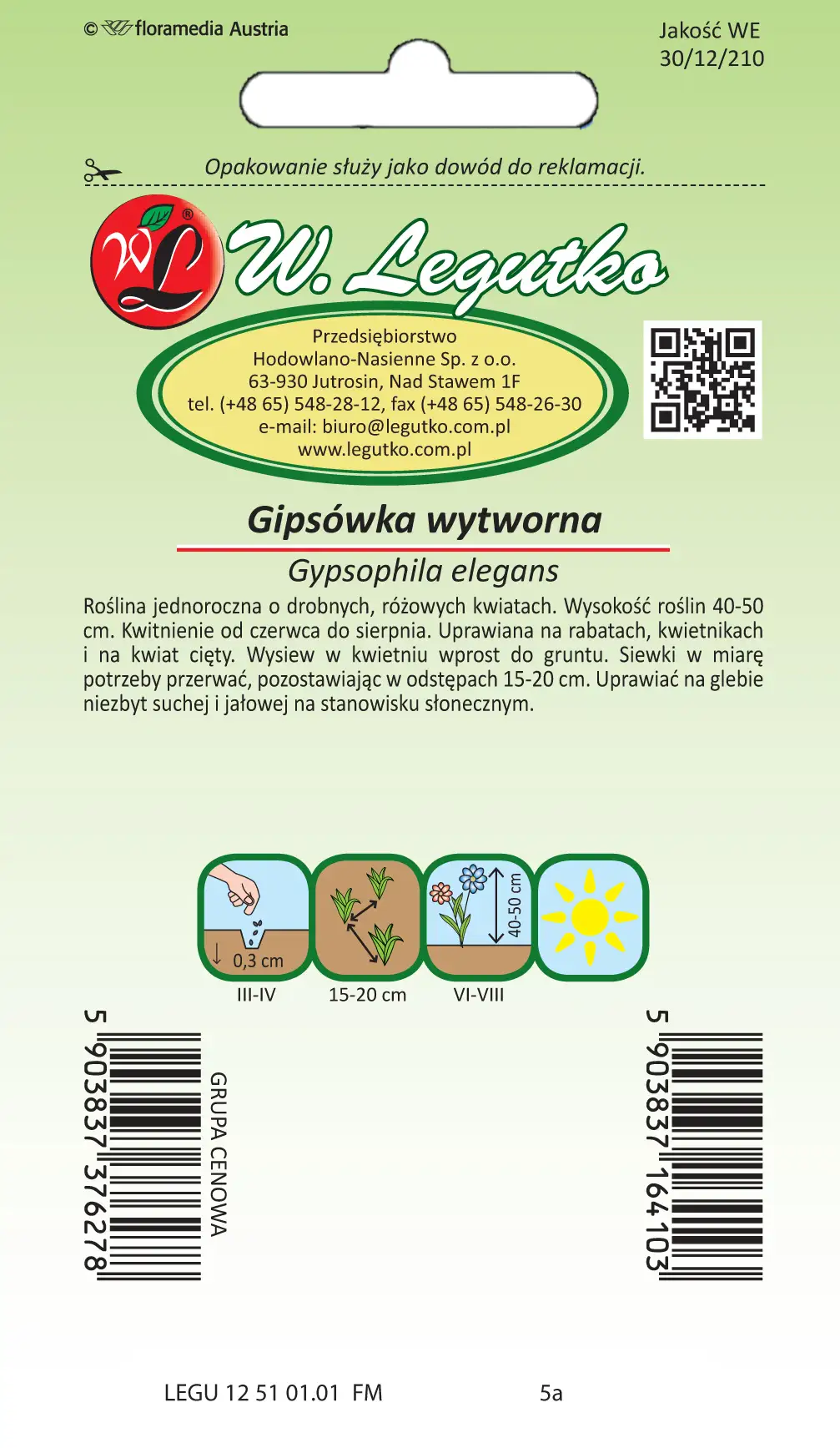 Nasiona Gipsówka wytworna różowa, 1g — 2