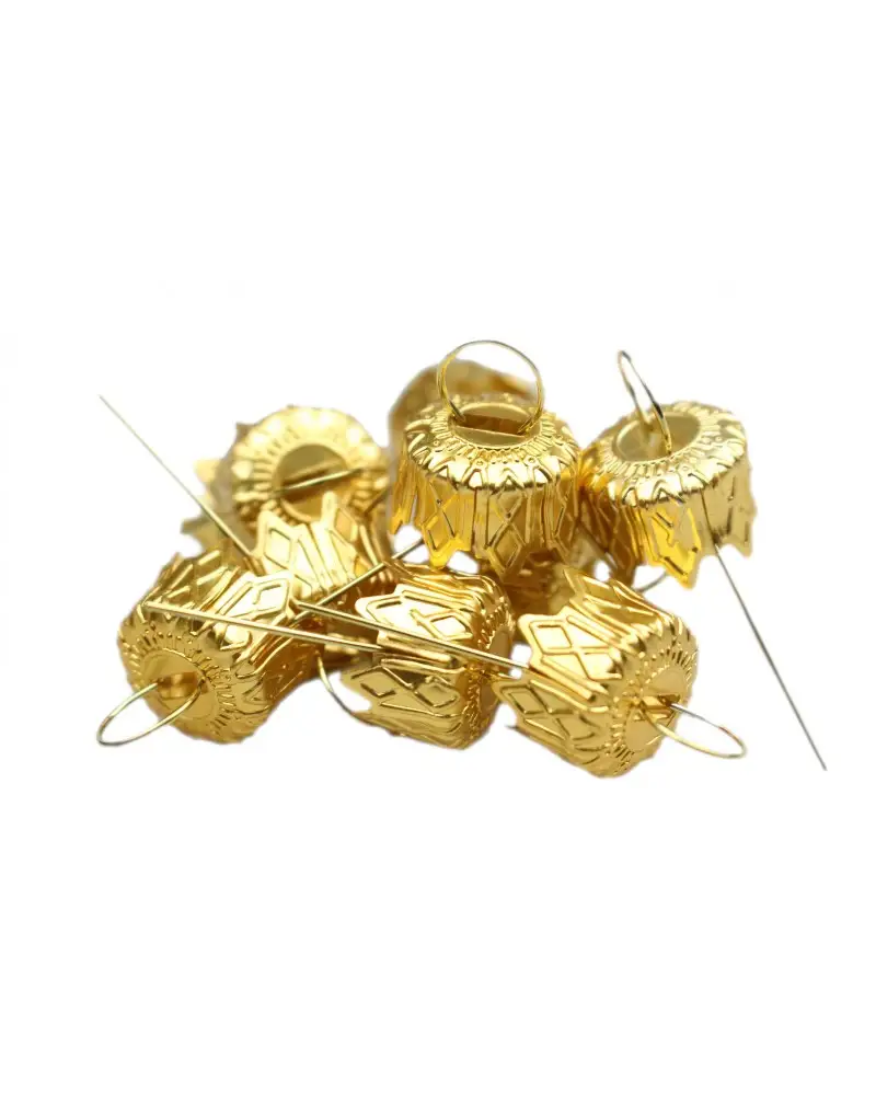 zawieszki do bombek 16mm złote 12szt. | ZW-5894