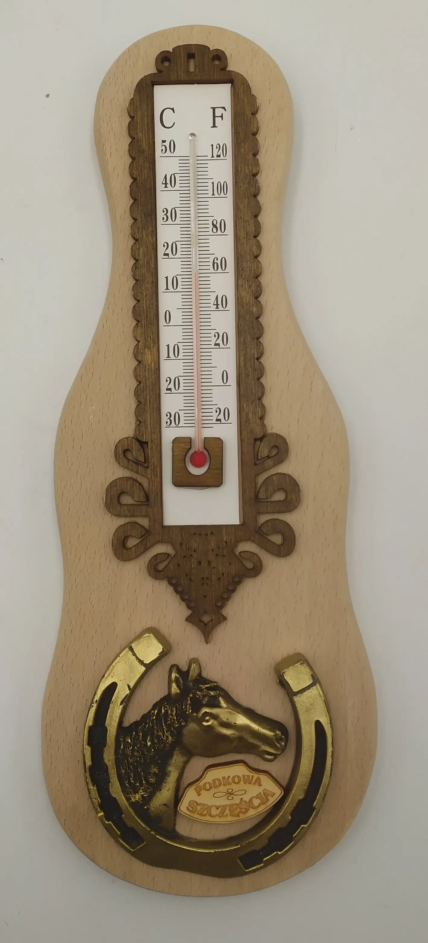 deska gitarowa podkowa + termometr  26 x 10,5 cm  NR57 — 2
