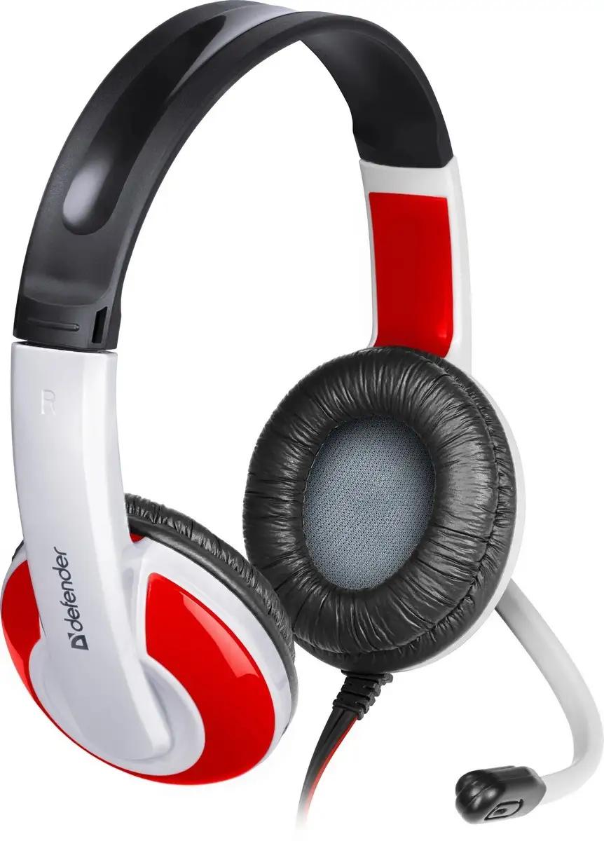 SŁUCHAWKI DEFENDER Z MIKR WARHEAD G-120 BIAŁO-CZERWONE + GRA!!! — 3