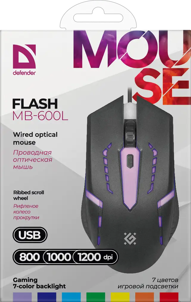 MYSZ DEFENDER FLASH MB-600L OPTIC LED 1200dpi 4P — 7
