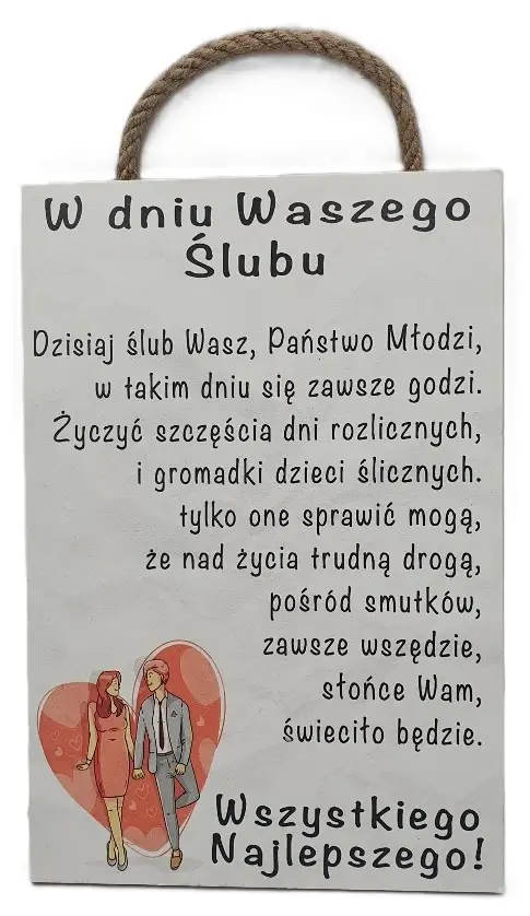 tabliczka/obraz do zawieszenia 20x30 ŚLUB