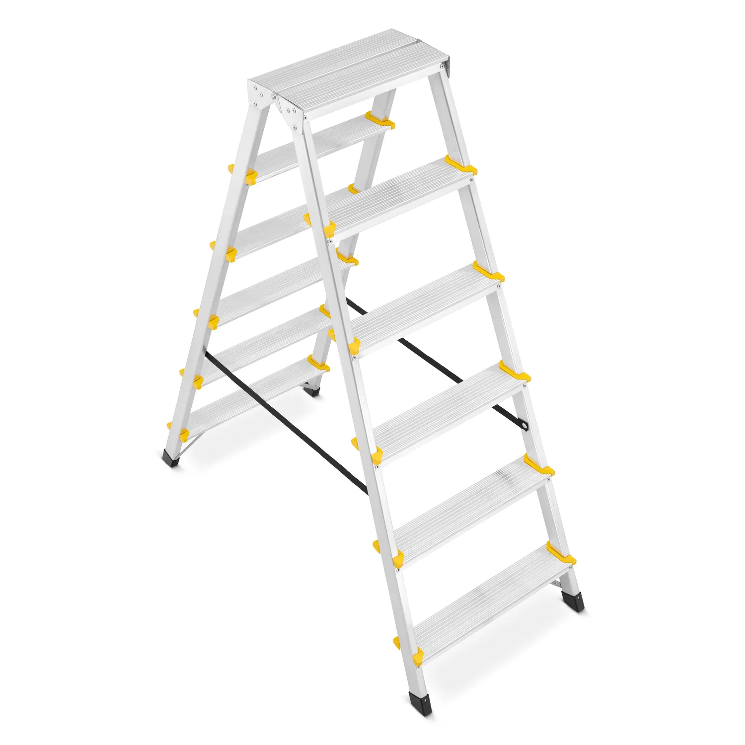 Drabina aluminiowa domowa dwustronna składana HIGHER 2x6 stopni taboret podnóżek schodek — 7