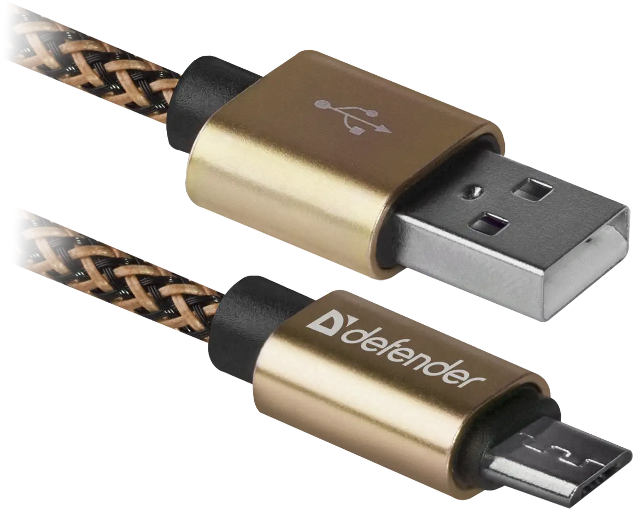 KABEL DEFENDER USB AM-MICRO BM 1.0m 2.1A ZŁOTY