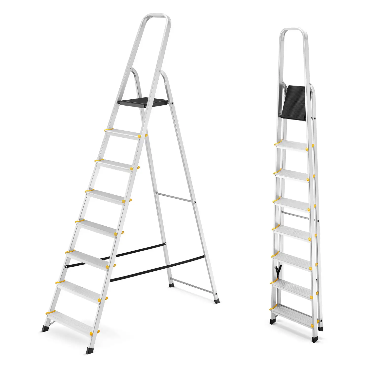 Drabina aluminiowa domowa jednostronna schodki do domu HIGHER 8 stopni 125 kg