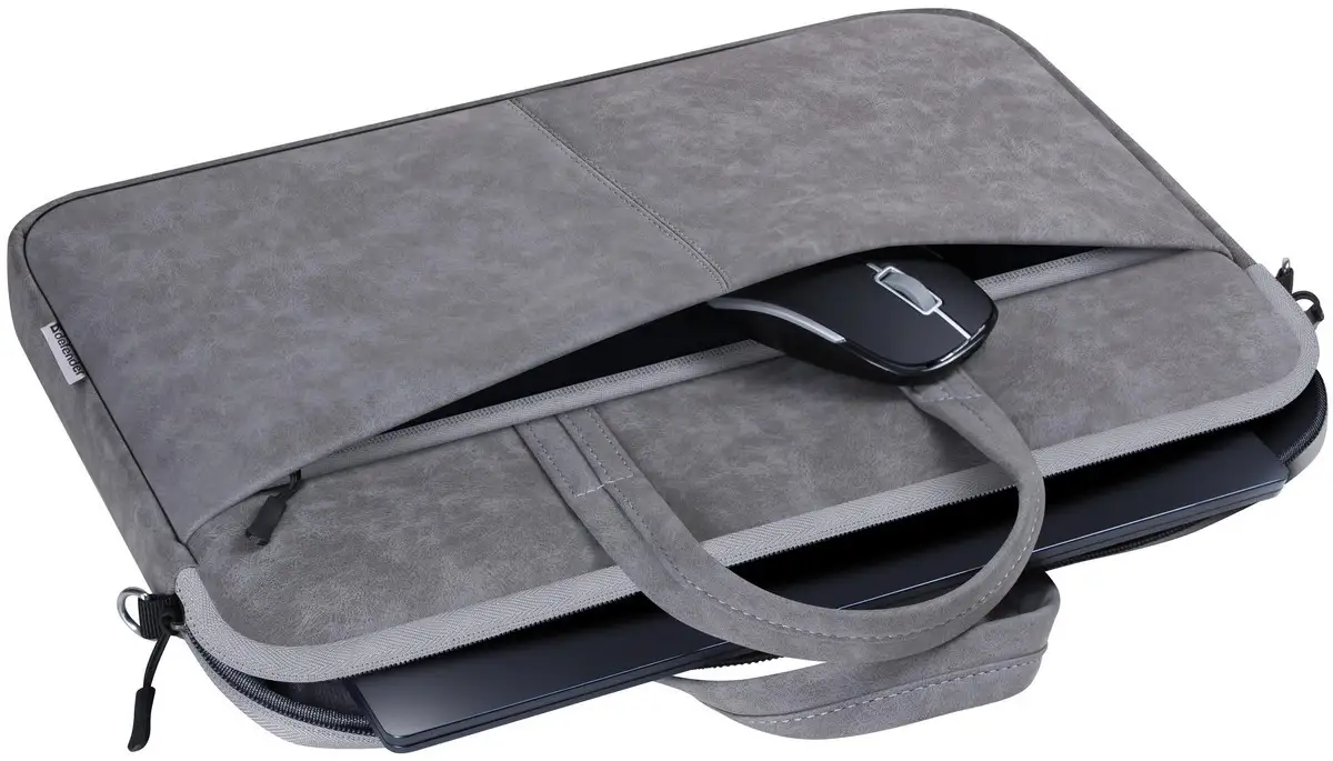 TORBA DEFENDER SOLID LEATHER 15,6" SZARA — 3