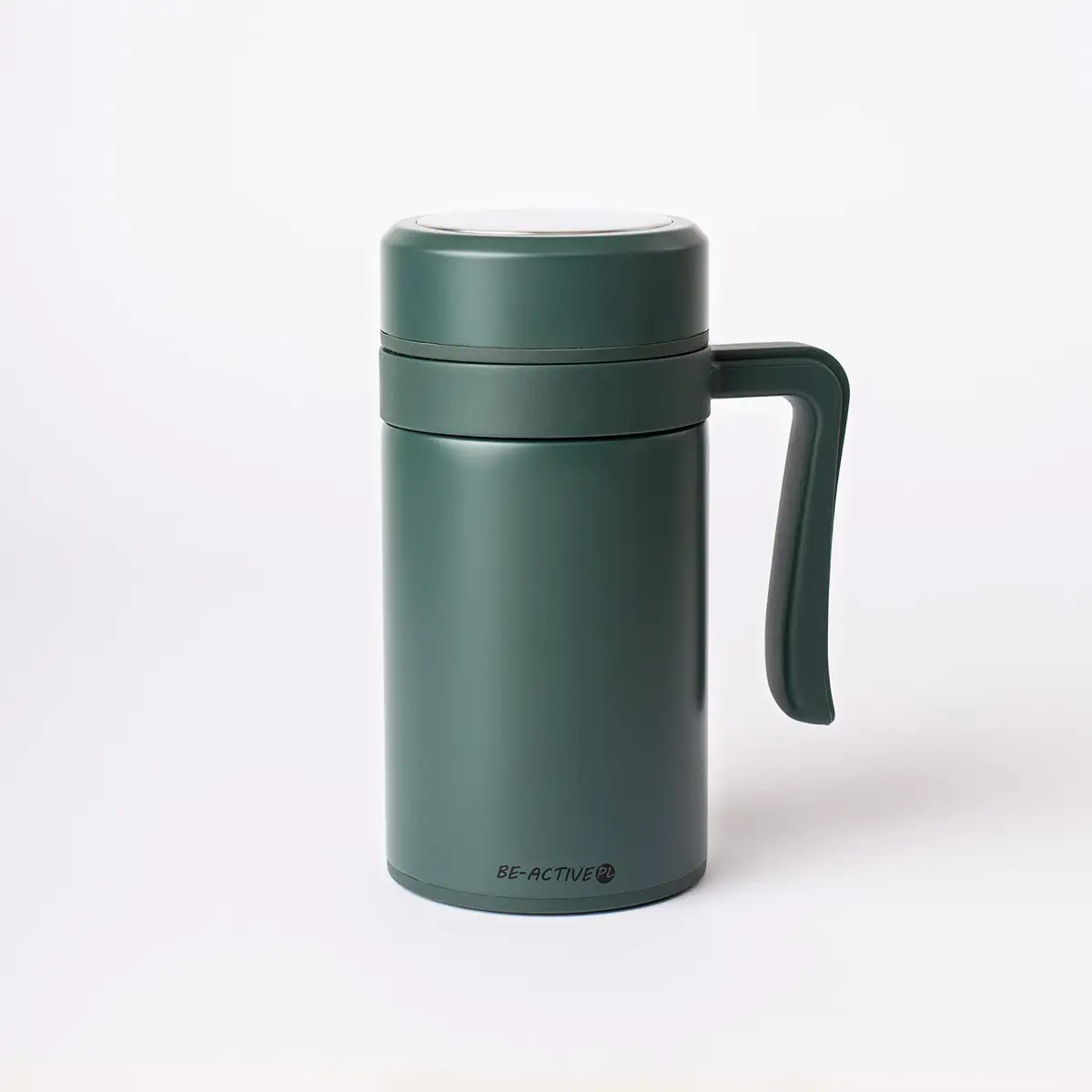 Kubek termiczny termos zielony podwójne ścianki duży 450ml na kawę herbatę — 10