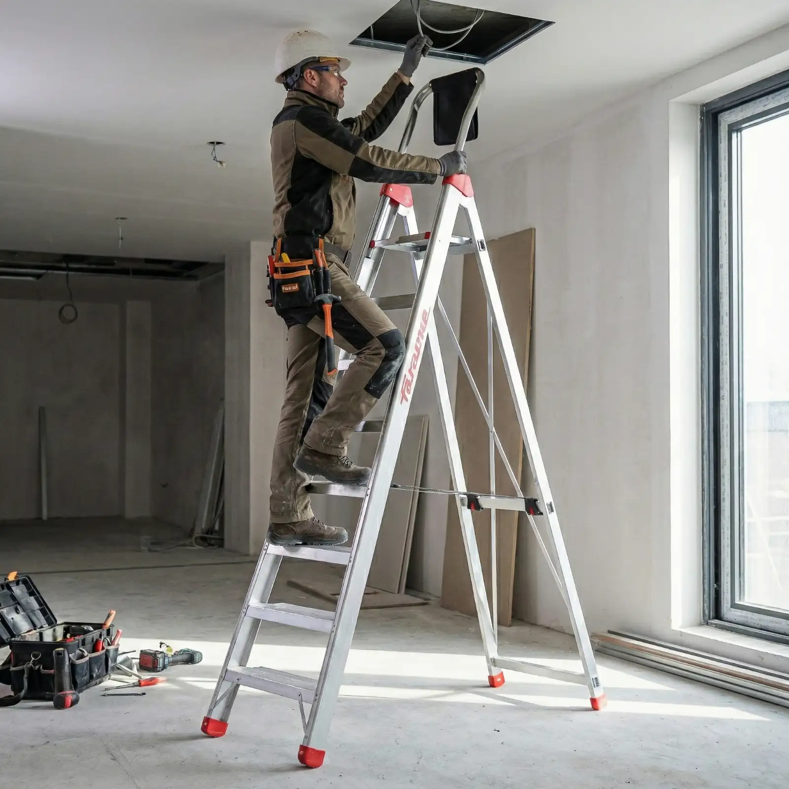 Drabina magazynowa wolnostojąca 8 stopniowa FARAONE DOMUS 8 - 3,75 m — 11