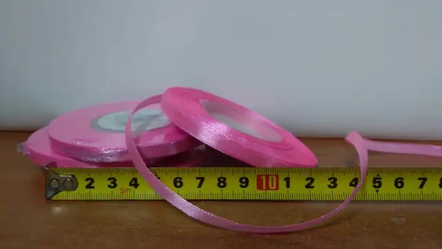 wstążka satynowa 6mmx32m  RÓŻOWA  4szt AX06-13